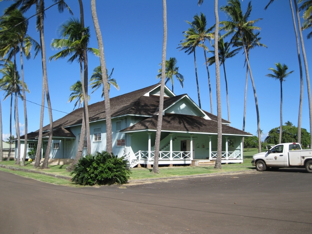 View of Paschoal Hall also known as the Kalaupapa Social Hall