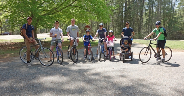 Bikers at Entrance to Historic Jamestowne Tour Road