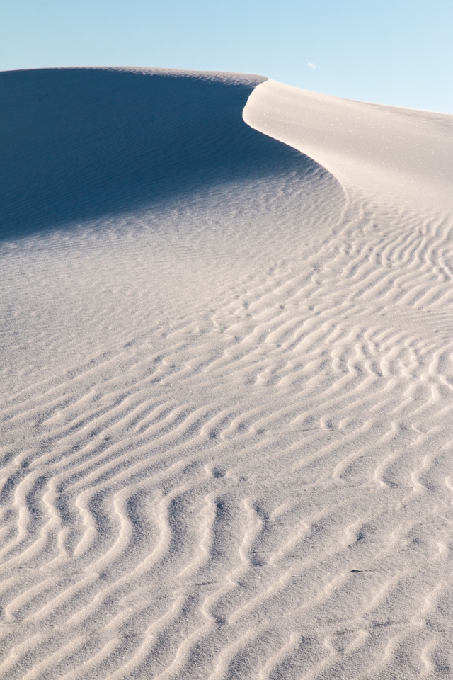 Close up view of ripples on a dune.