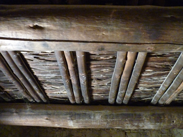 Three layers of original intact roof beams