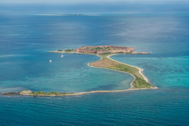 An aerial view of the Dry Tortugas