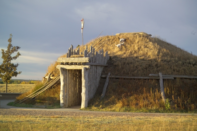 Summer view of Earthlodge