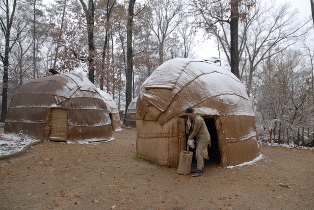 A re-created American Indian town.