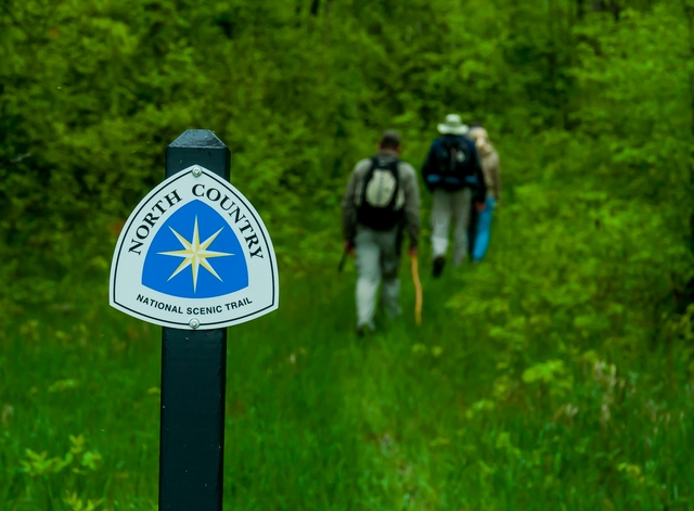 Hiking on trail