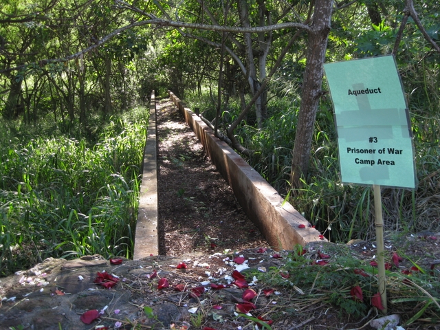 View down the aqueduct at Honouliuli Gulch