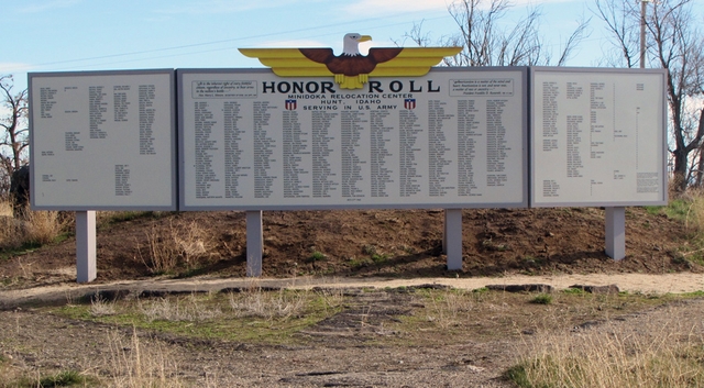 The replicated Minidoka Honor Roll is part of the history at Minidoka NHS.