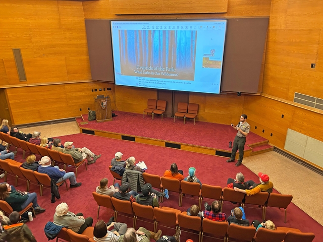 A ranger-led program is happening at Beaver Meadows Visitor Center