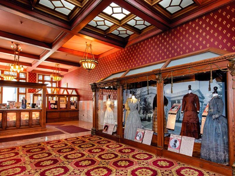 Historic gowns in the education center.